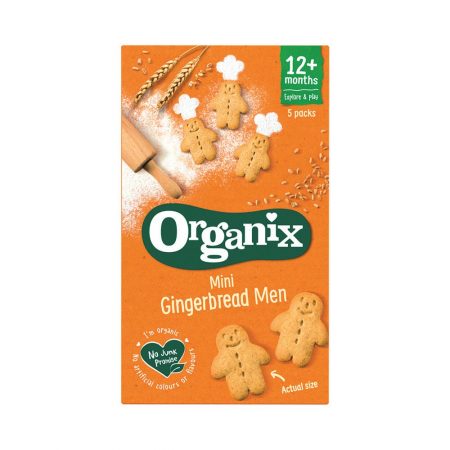 Organix Mini Gingerbread Men Toddler Snack Biscuits 12 Months+ 5x25g